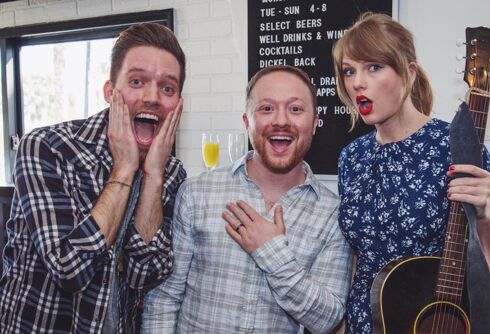 Taylor Swift surprised a gay fan at his engagement party & her fans are living for it