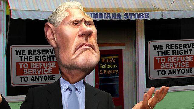 A caricature of Mike Pence