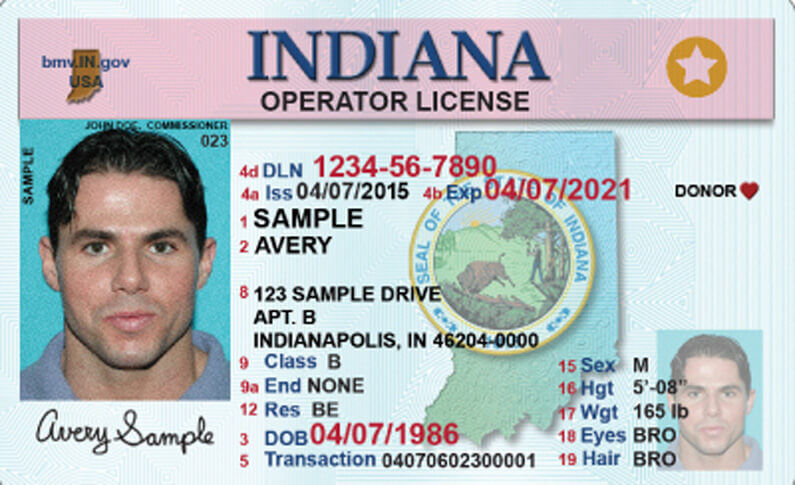 An example of Indiana's commercial drivers license