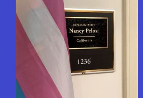 Nancy Pelosi & other prominent Democrats are hanging trans flags outside their offices