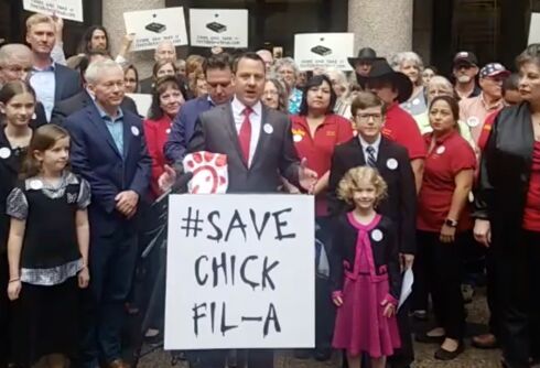 A religious right group is using Chick-fil-A to push for legal discrimination against LGBTQ people