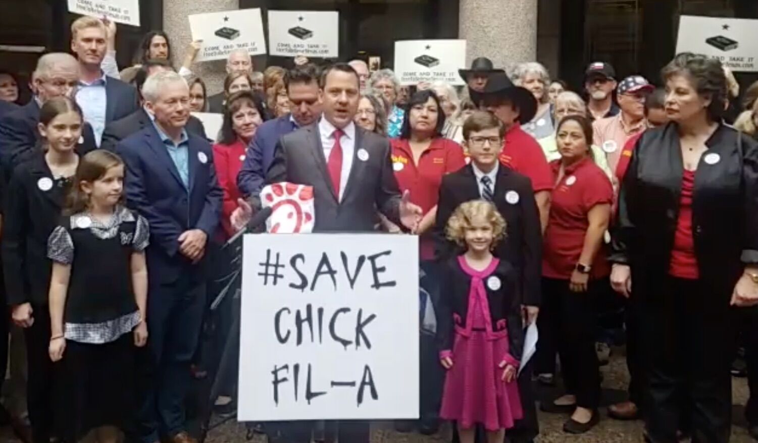 Members of the conservative Christian group Texas Values used "Save Chick-fil-A Day" to advocate for legal discrimination against LGBTQ people.