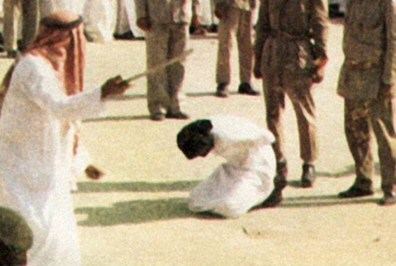 A man accused of being gay is executed in Saudi Arabia in 2019.