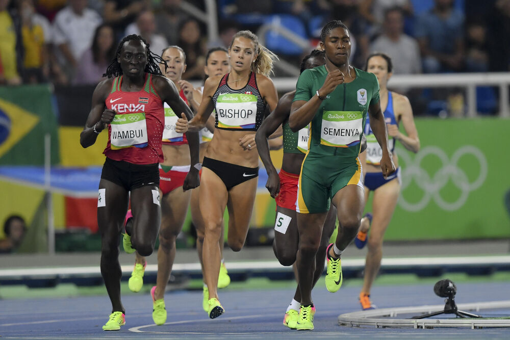 Caster Semenya competes during the women's 800m in the Rio 2016 Olympics Games