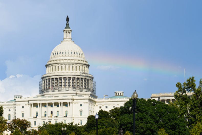 Capitol with a rainbow