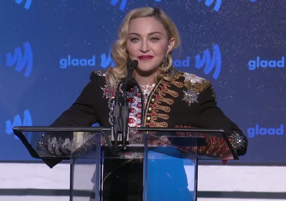 Madonna giving her speech