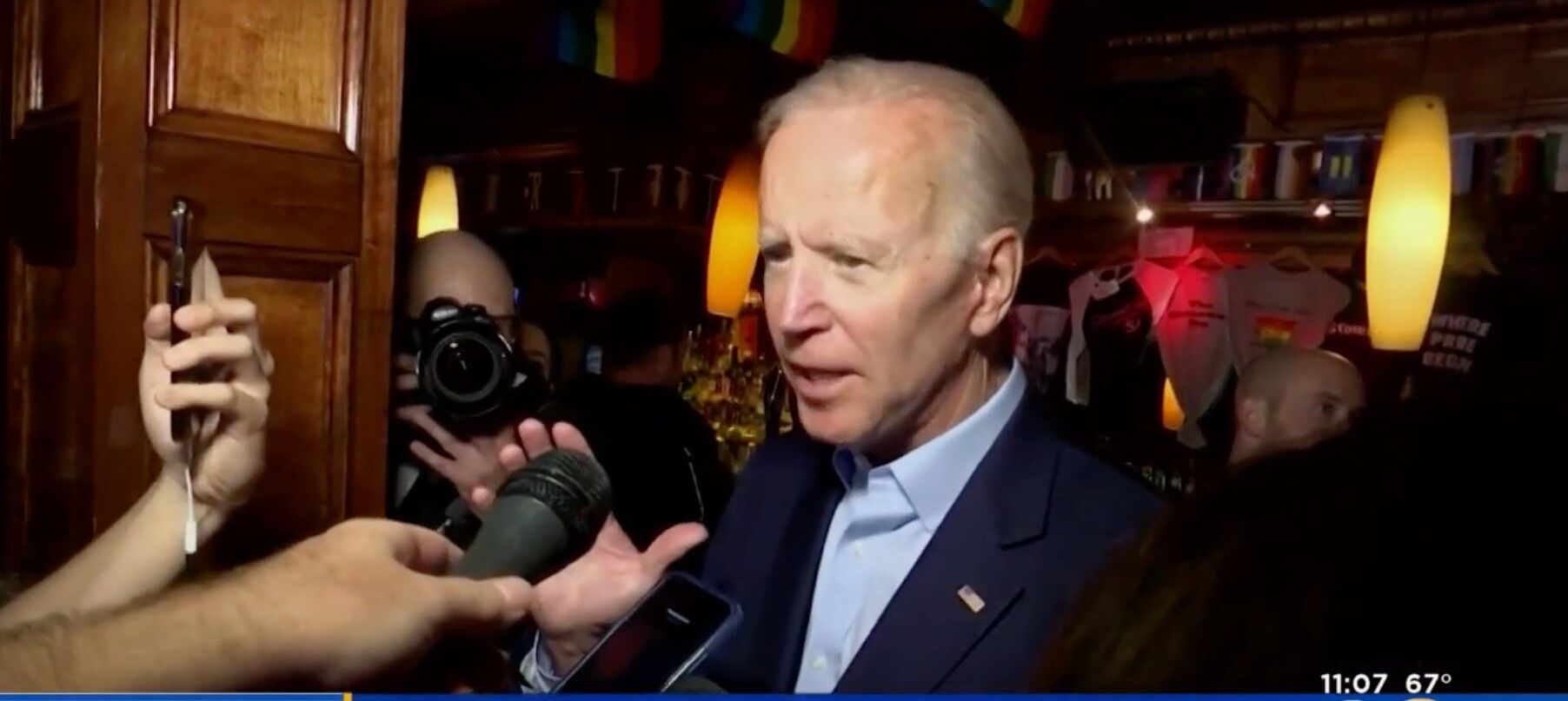 Former Vice President Joe Biden dropped by the Stonewall Inn as he campaigns for President.