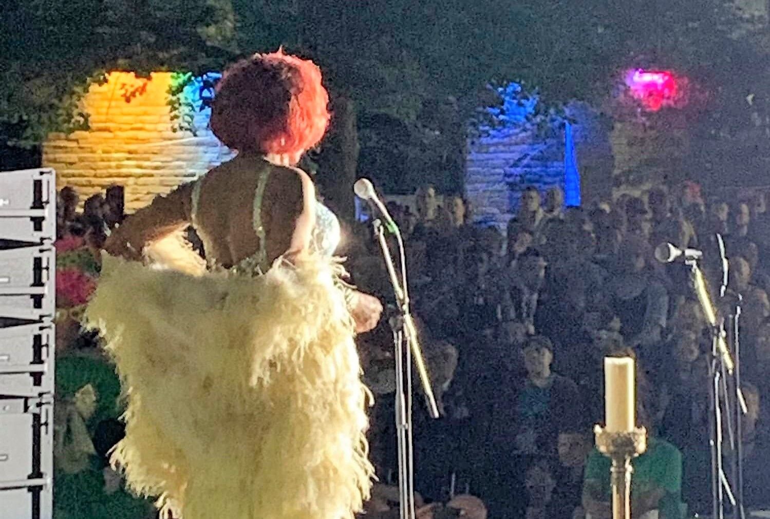 Jade Elektra performs at the Toronto AIDS Vigil on June 18, 2019.