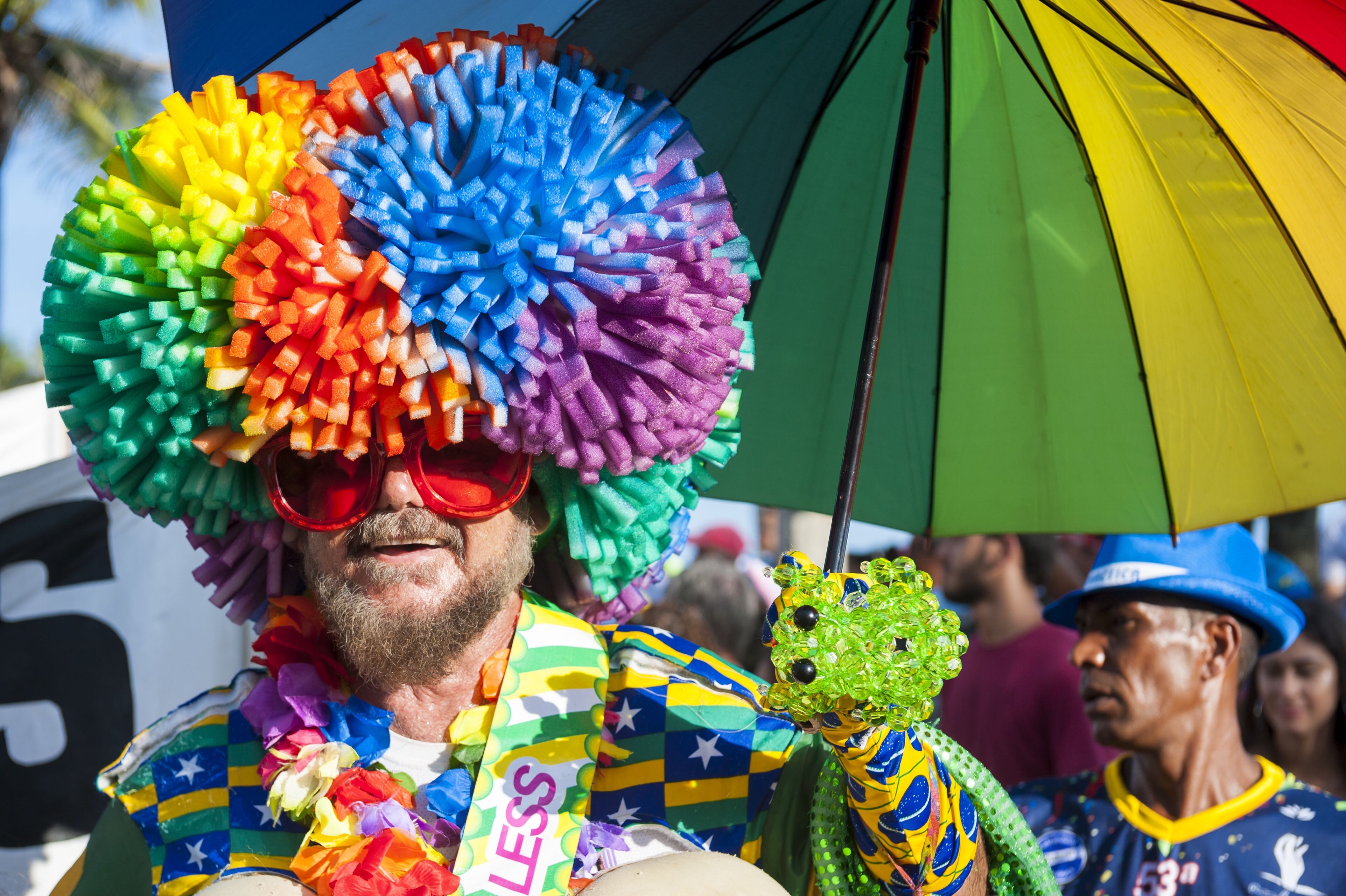 People celebrate Pride at the Rio de Janeiro carnival in 2017