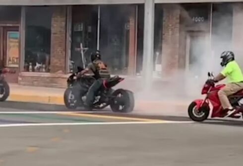 Bikers who burned rubber on a rainbow crosswalk could face hate crime charges