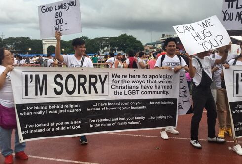 A group of Pentecostal Christians showed up at Pride to apologize for their homophobia