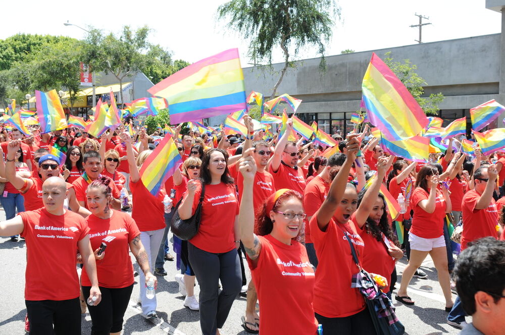 Los Angeles Pride parade, rainbow flags