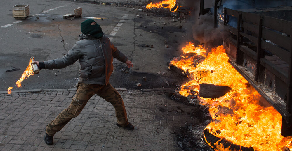 riot, fire, molotov cocktail