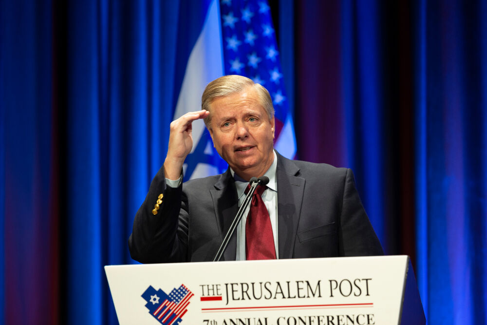 April 29, 2018: US Senator Lindsey Graham speaks during 7th Annual Jerusalem Post Conference at Marriott Marquis Hotel