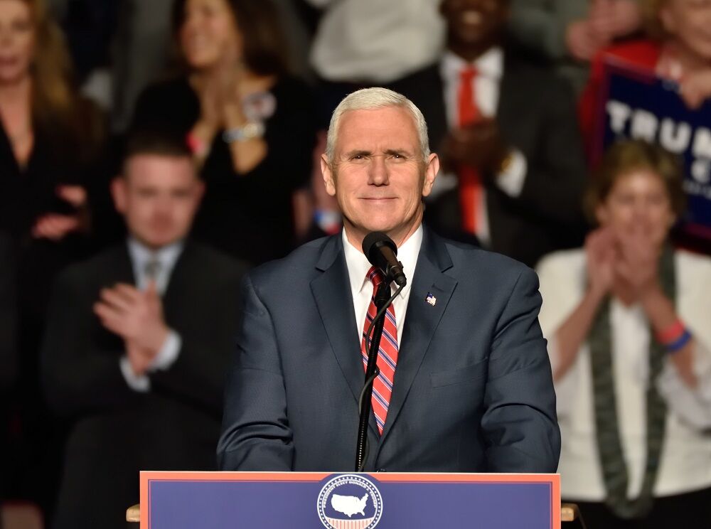 Mike Pence speaking at a 2016 rally