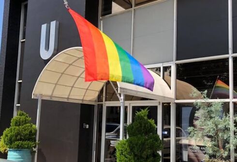 A ‘concerned citizen’ told a business to take down its rainbow flag ‘before it is too late’