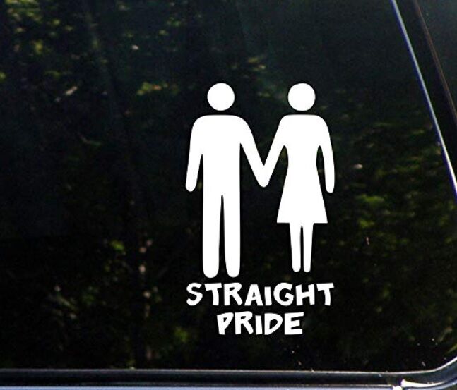 A straight pride car decal