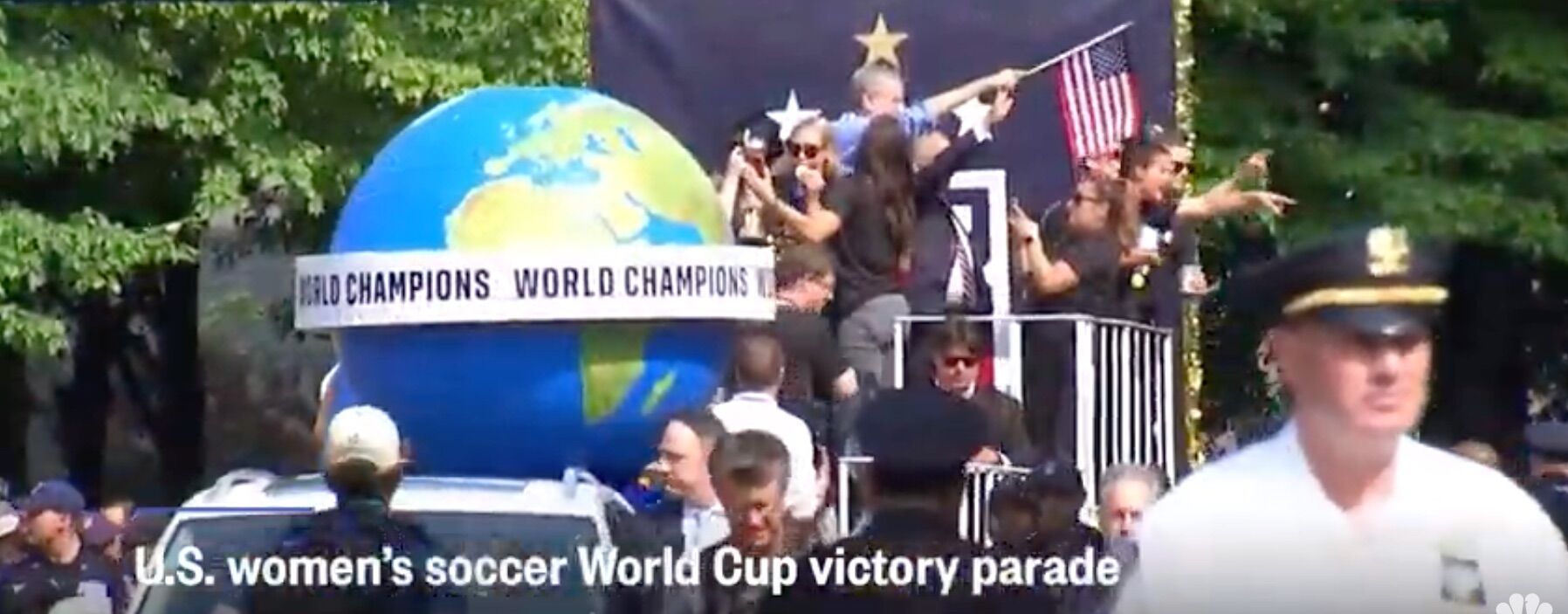 NYC is hosting a ticker-tape parade through the streets of Manhattan for the US women's soccer team's World Cup win.