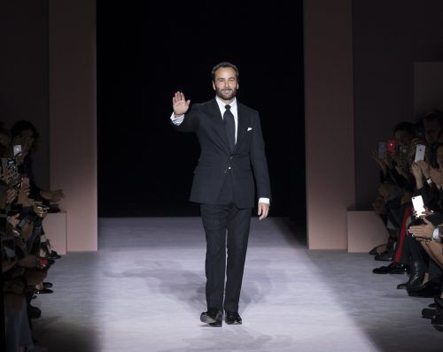 Designer Tom Ford walks the runway at the Tom Ford Spring Summer 2018 fashion show during New York Fashion Week