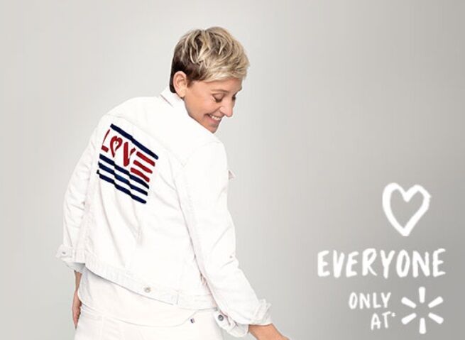Ellen wearing a walmart jacket