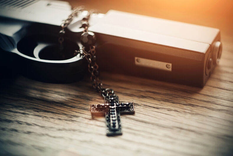 gun-cross White Republican evangelical Christians own the most guns. Why?