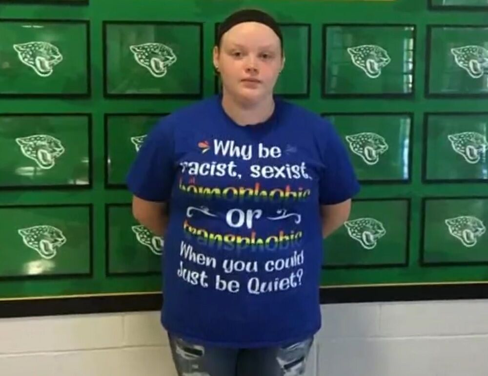 A teen was sent home for wearing a pro-equality T-shirt. Her school compared it to a swastika.