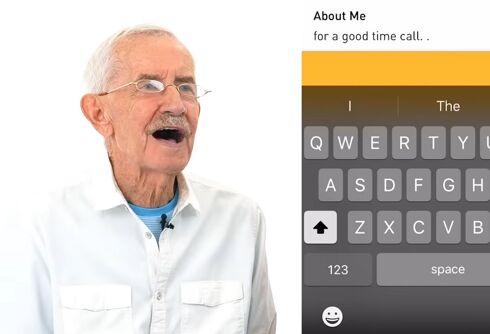 The old gays try Grindr for the first time & they’re not shy. At all.