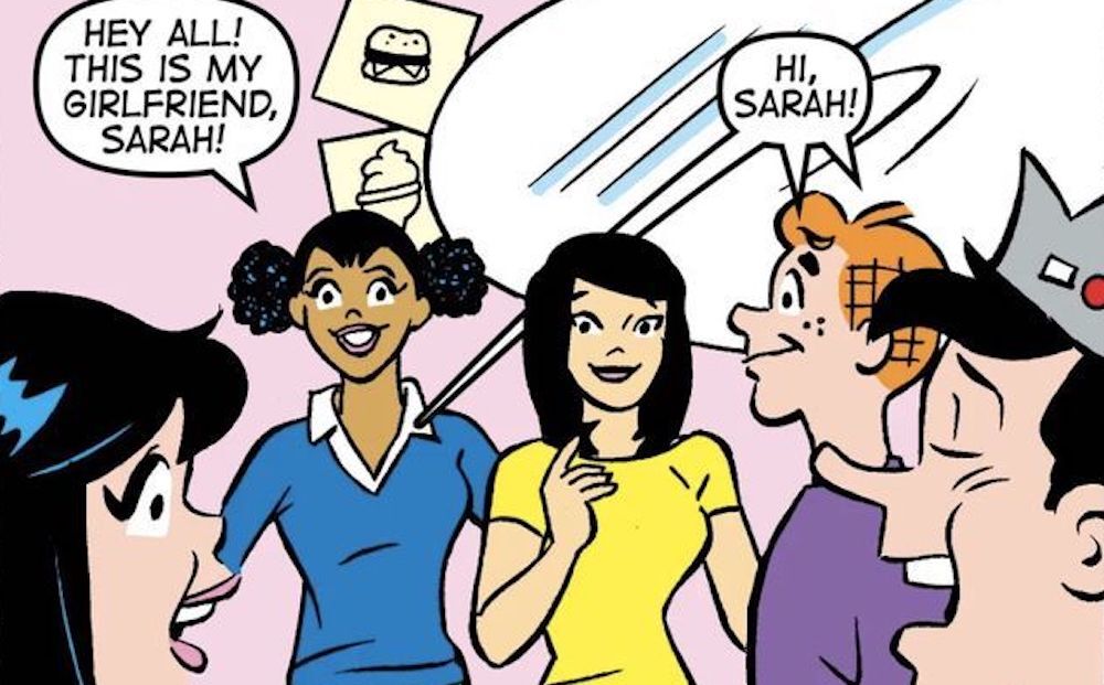 A black friend of the Riverdale crew reveals her Asian girlfriend in this special National Coming Out Day strip of Archie Comics