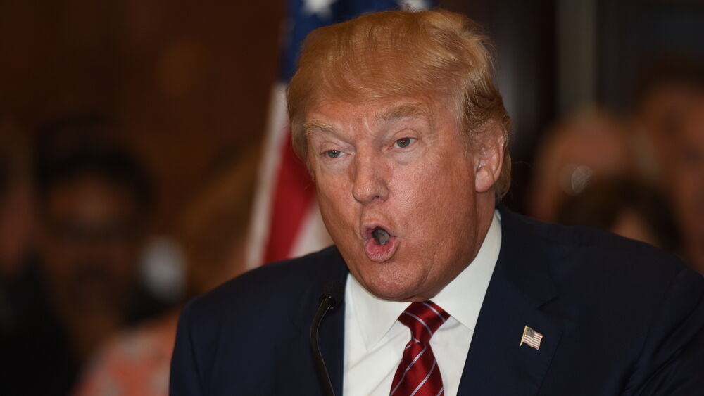 Republican presidential candidate Donald Trump speaks at campaign event at Westgate Las Vegas Resort & Casino the day before the CNN Republican Presidential Debate