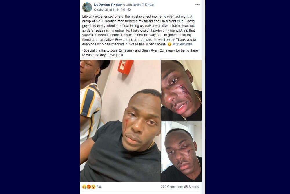 Two gay US airmen were attacked by a mob in a nightclub