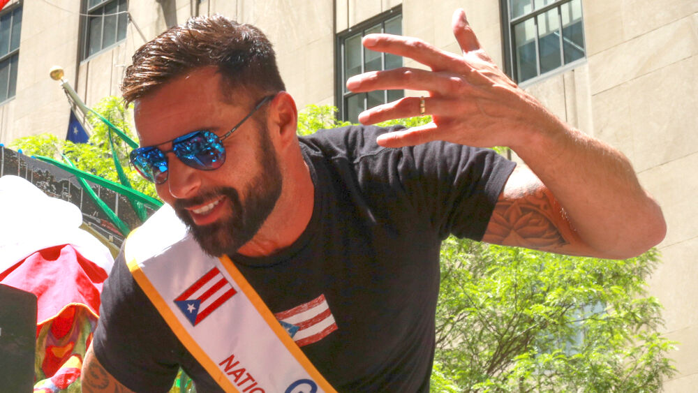 Latin music artist Ricky Martin during 62nd annual Puerto Rican Day Parade in New York City
