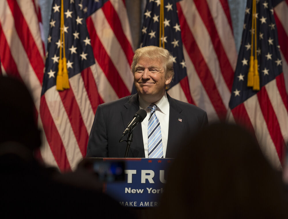 July 16, 2016: Donald Trump introduces Indiana Governor Mike Pence as his vice presidential running mate at Hilton hotel Midtown Manhattan.