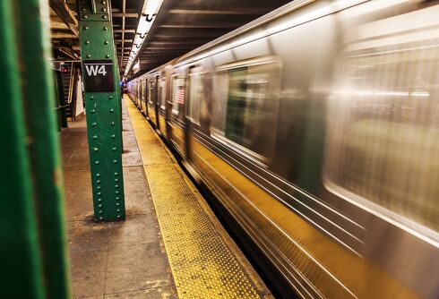 A man was pushed onto subway tracks & called “f****t” in a terrifying attack