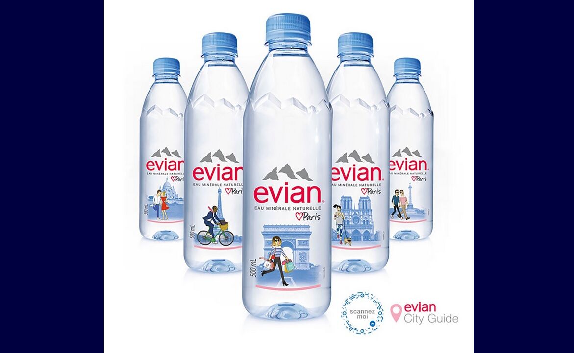 Evian bottles