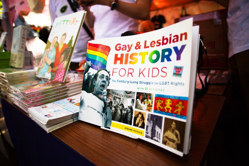 A book on LGBTQ history for kids on display in Tokyo, Japan on April 28, 2019.