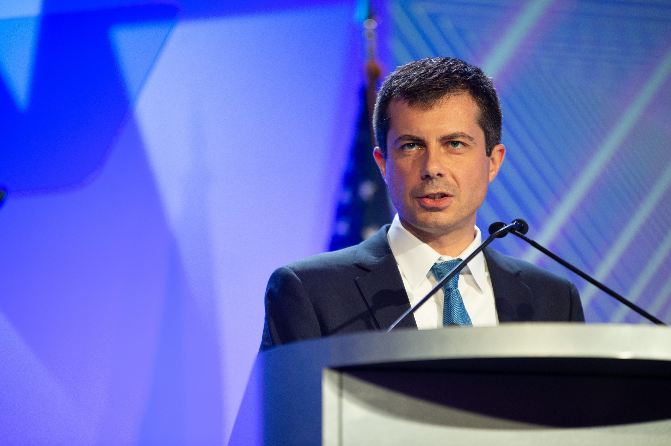 August 8, 2019: Mayor Pete Buttigieg addresses the audience at the National Association of Black Journalists convention
