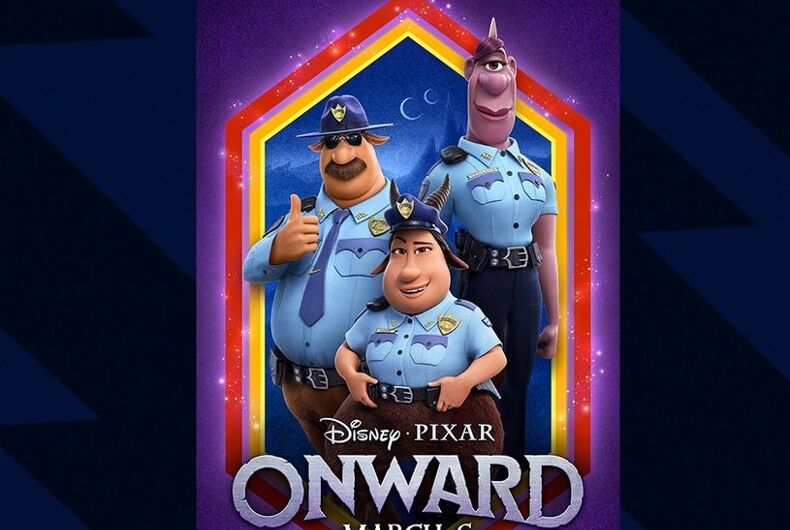 Disney-Pixar's Onward Characters in the film Onward, from Right to Left: Officer Spector (voiced by Lena Waithe), Officer Gore (Ali Wong), and Officer Colt Bronco (Mel Rodriguez).