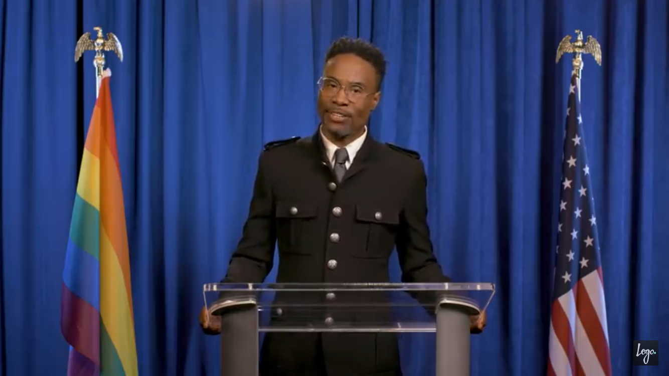 Entertainer Billy Porter addresses the LGBTQ community and Americans for the LGBTQ State of the Union, 2020.