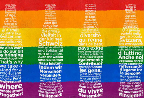 Coca-Cola bought the covers of Switzerland’s newspapers for a pro-equality message