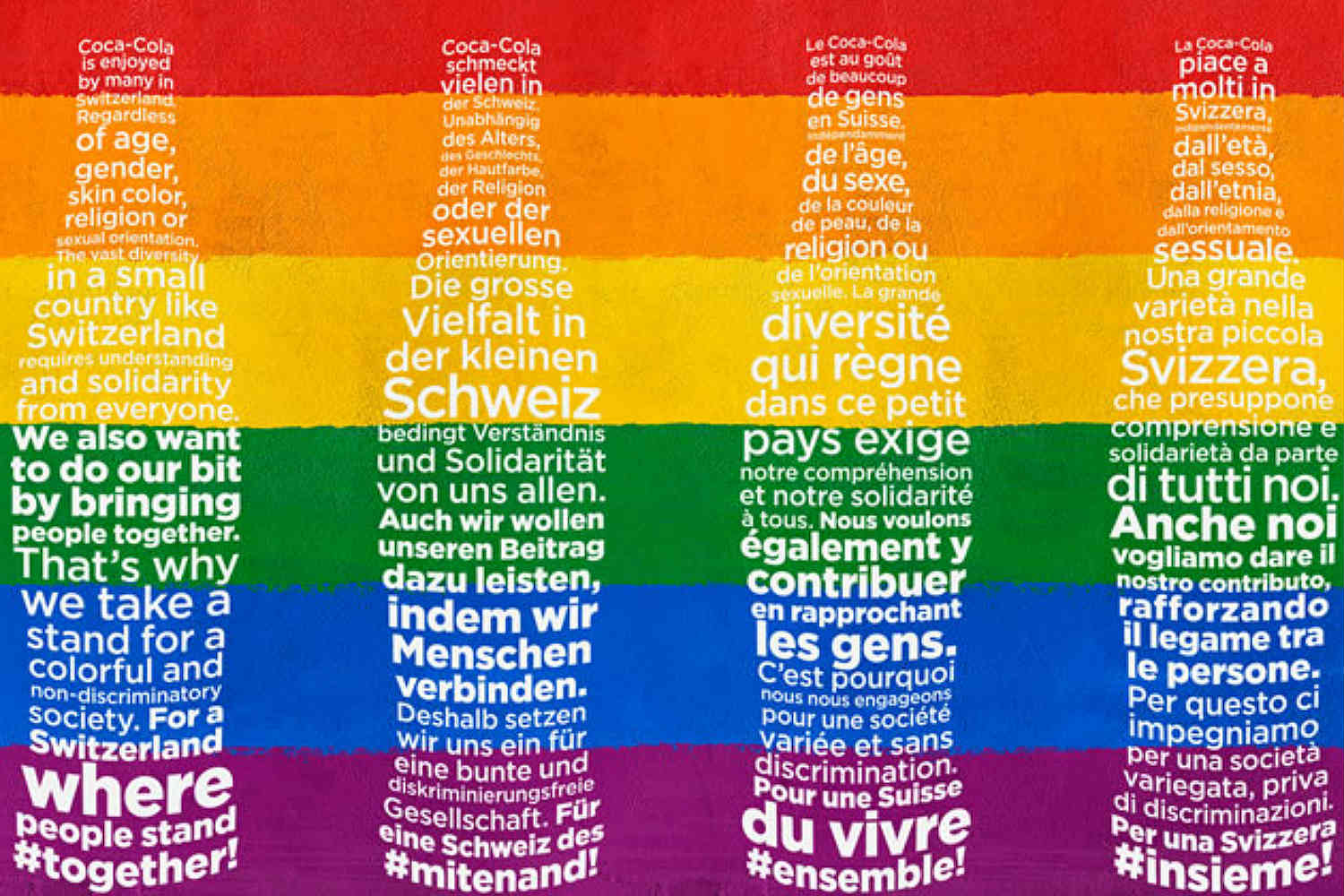 The Coca-Cola covers in four languages