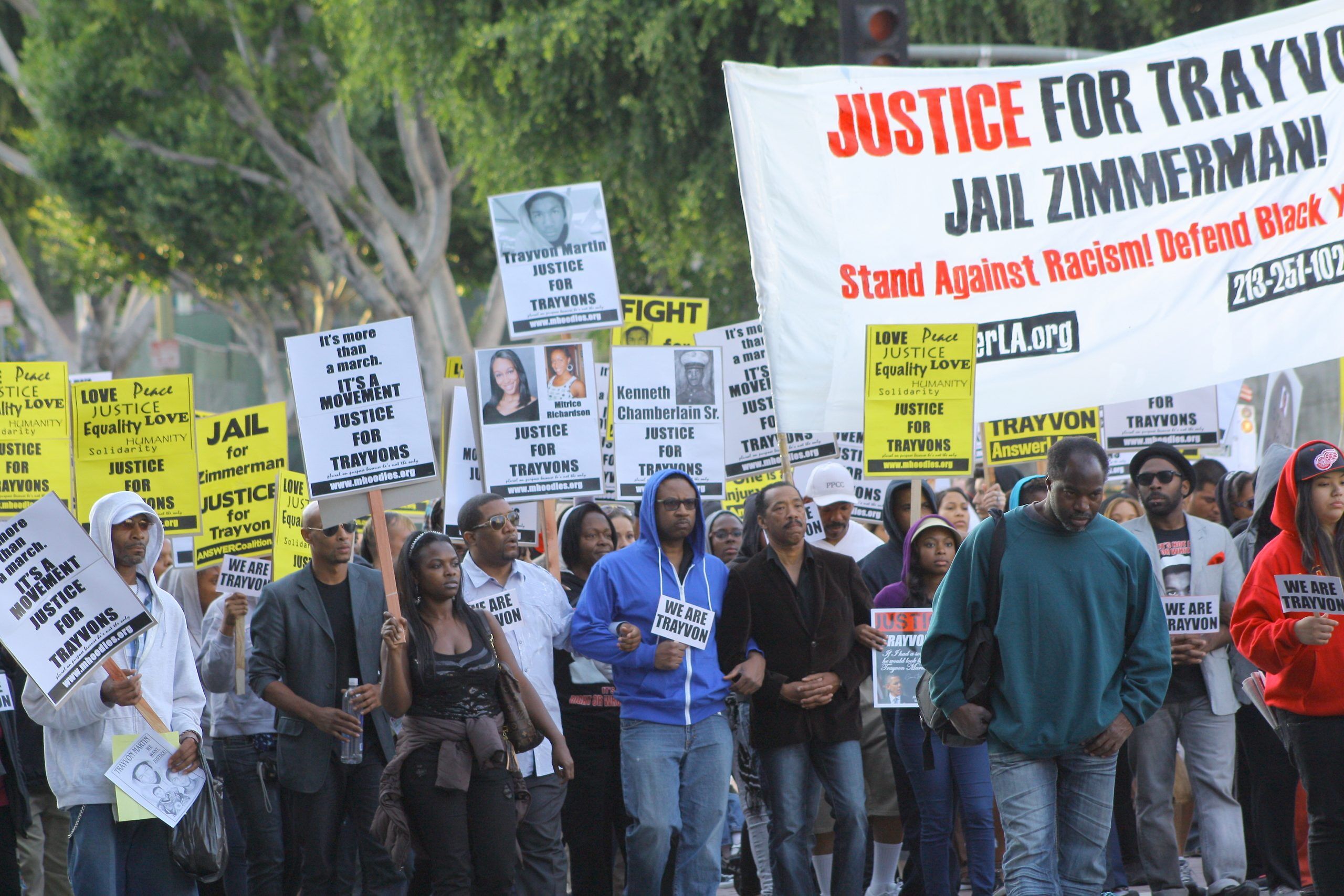 APRIL 9, 2012: Protesters march in support of Trayvon Martin and other victims of violence in Los Angeles