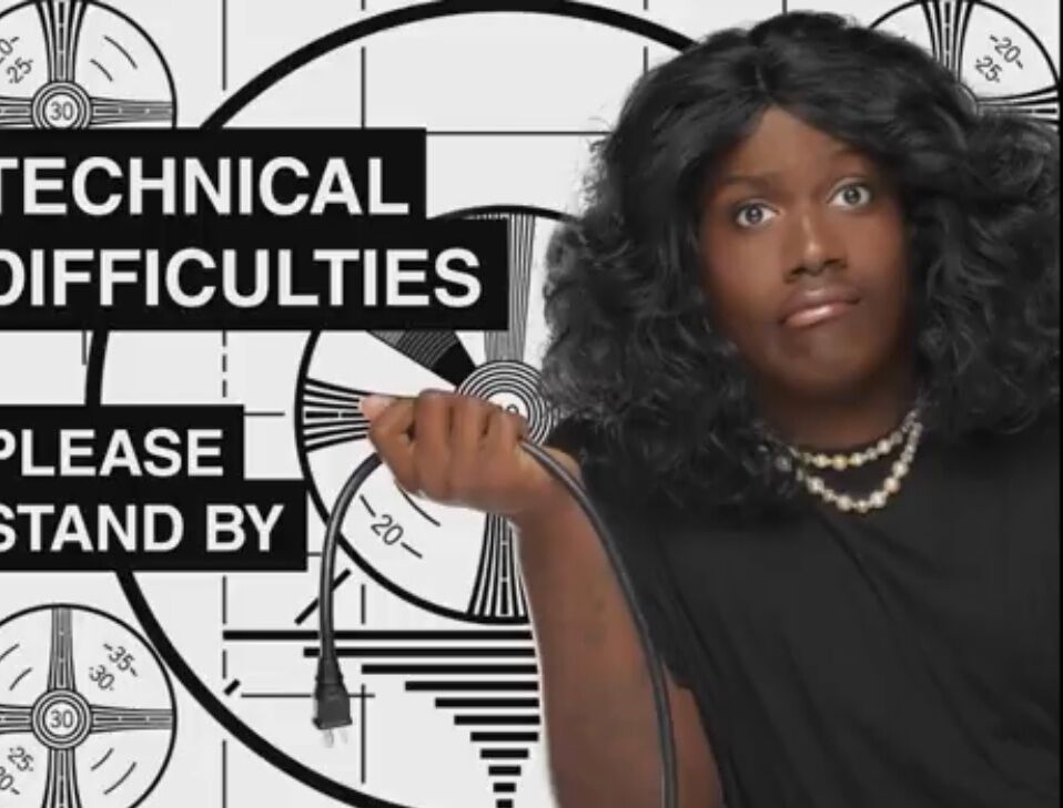 A still from Lil Yachty's "Oprah's Bank Account" video, reading "technical difficulties - please stand by."