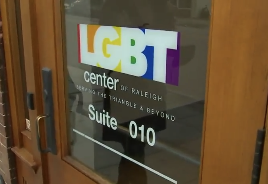 One of the entrances to the LGBT Center of Raleigh.
