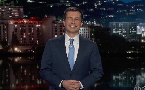 Former presidential candidate Pete Buttigieg hosting Jimmy Kimmel Live