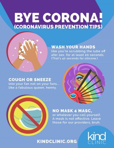 A poster providing tips for dealing with the coronavirus.
