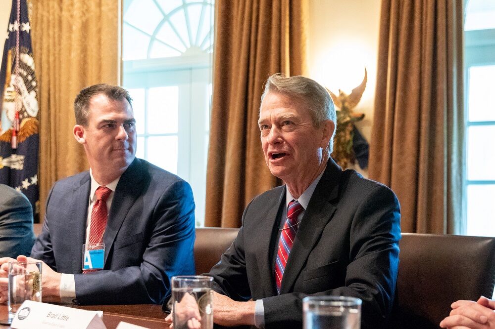 Gov. Brad Little (R) at the White House in 2018