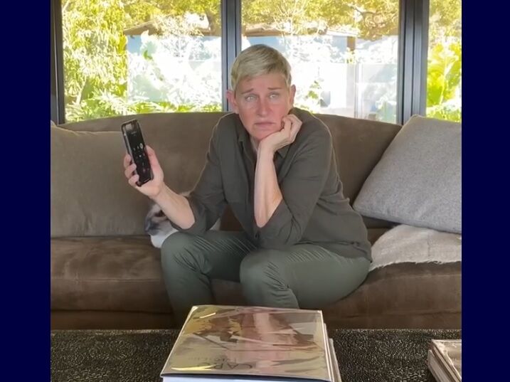 Ellen on the phone with Michelle Obama