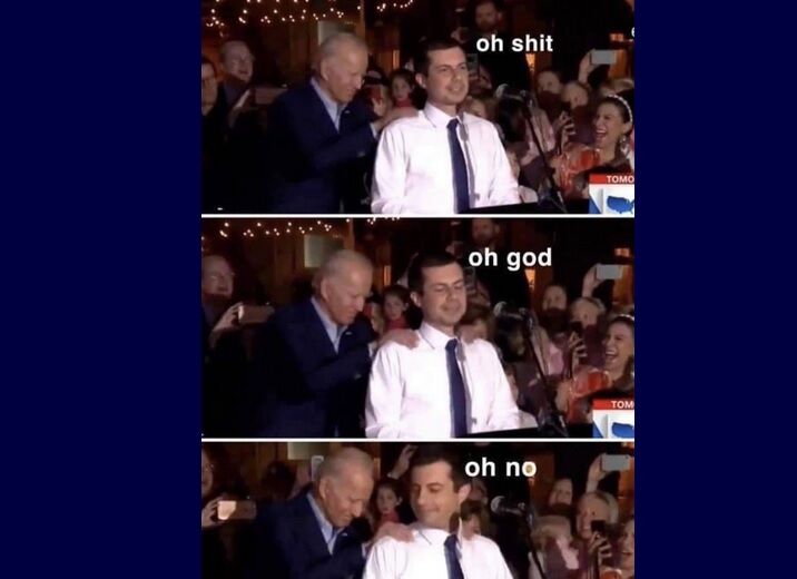 The meme with Joe Biden and Pete Buttigieg