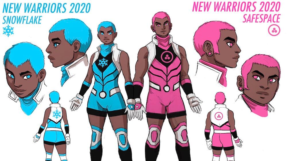 Snowflake is a non-binary superhero, and along with their twin brother Safespace, they're the newest members of Marvel Comics' The New Warriors.