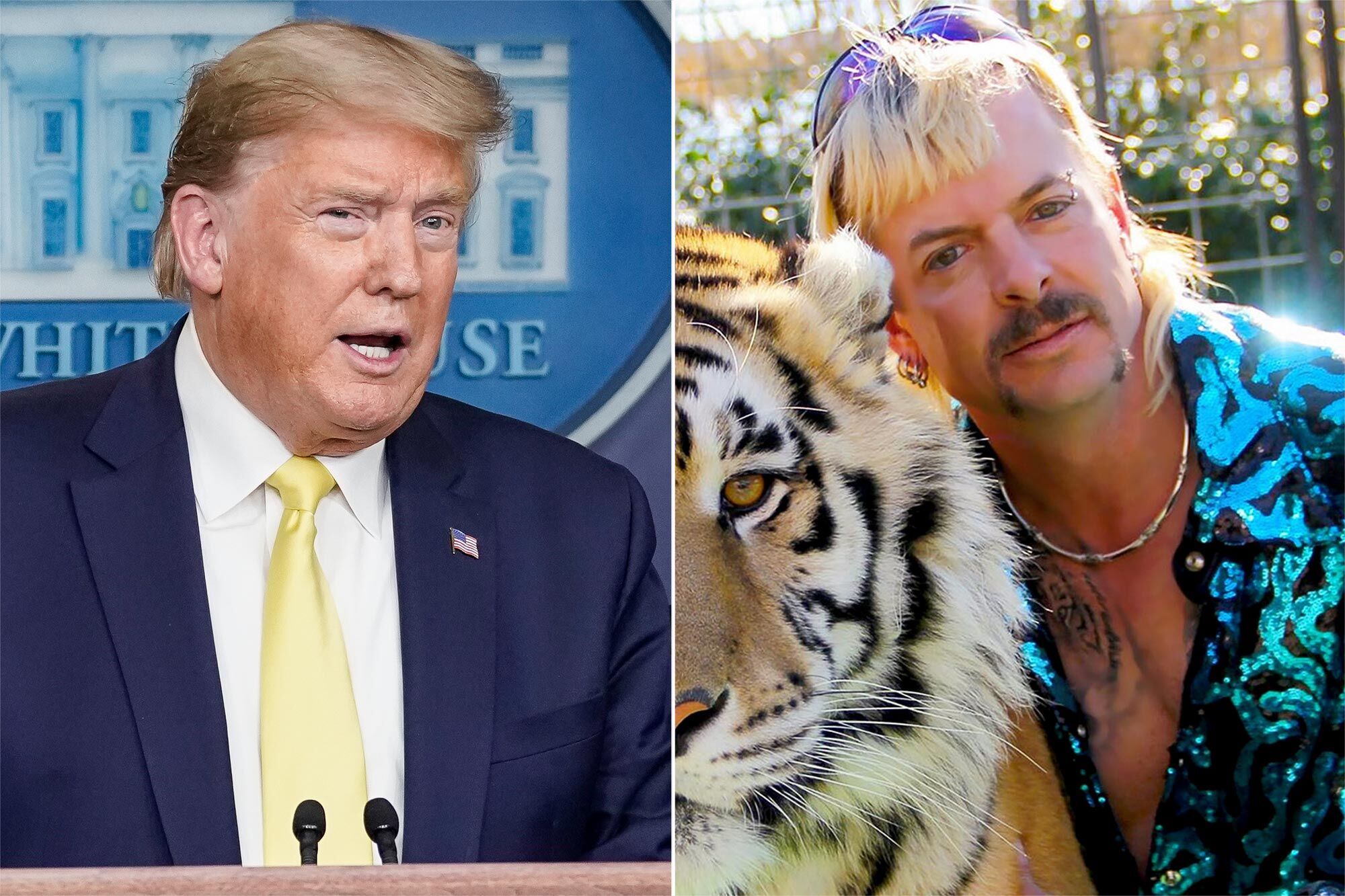 President Donald Trump and jailed former "zookeeper" Joe Exotic